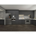 Perabot dapur prefab lacquer hitam perabot dapur kabinet